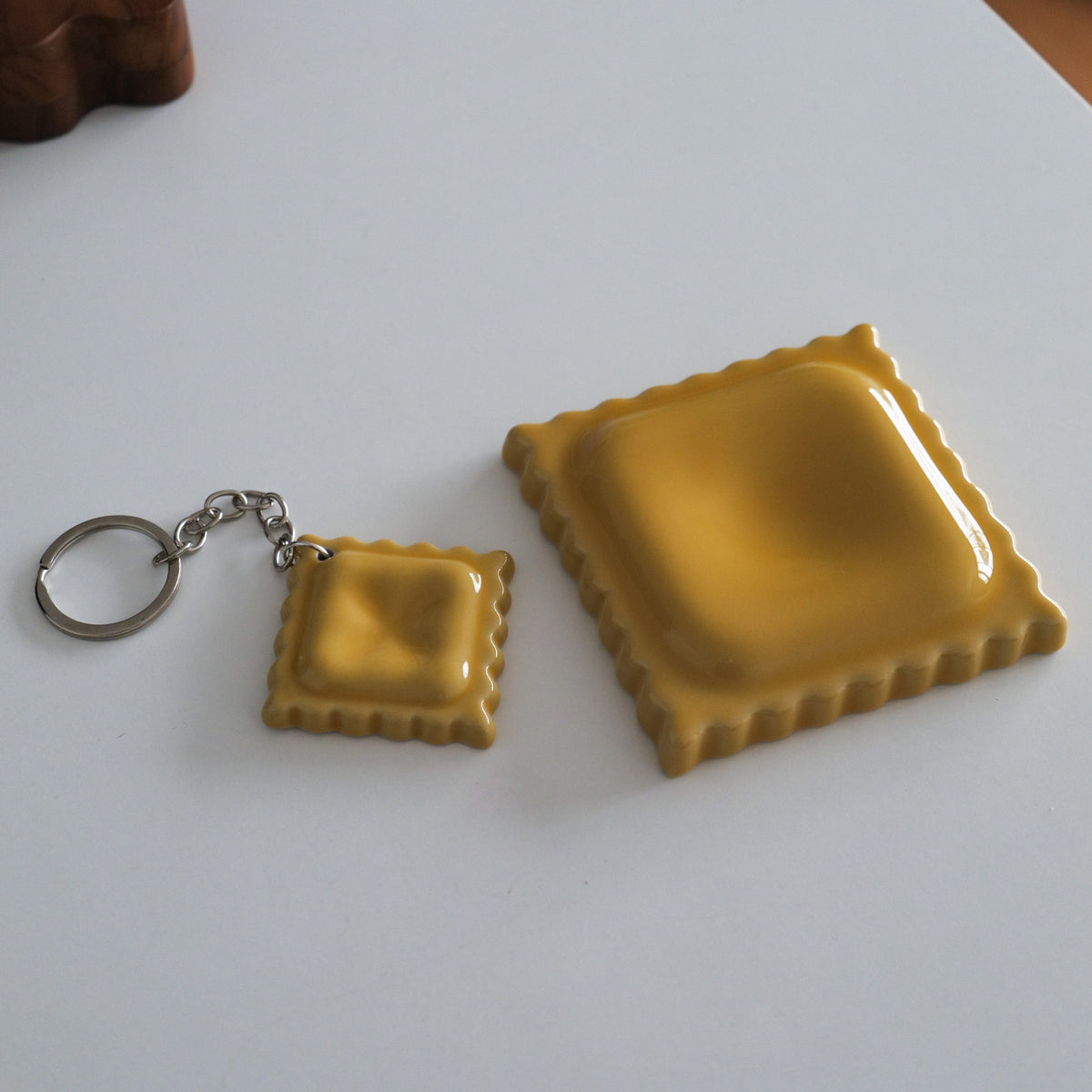 Ceramic Ravioli Keychain