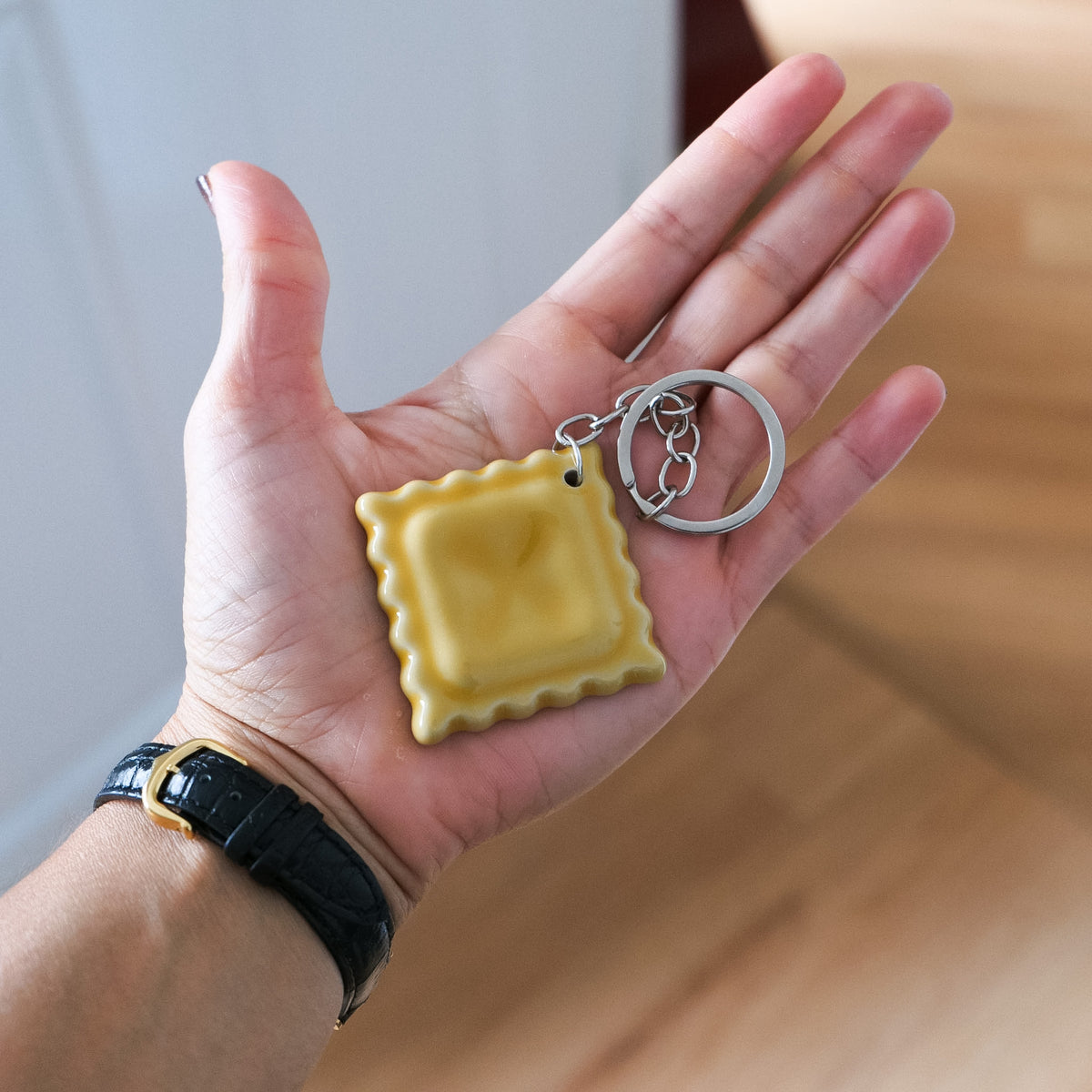 Ceramic Ravioli Keychain